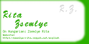 rita zsemlye business card